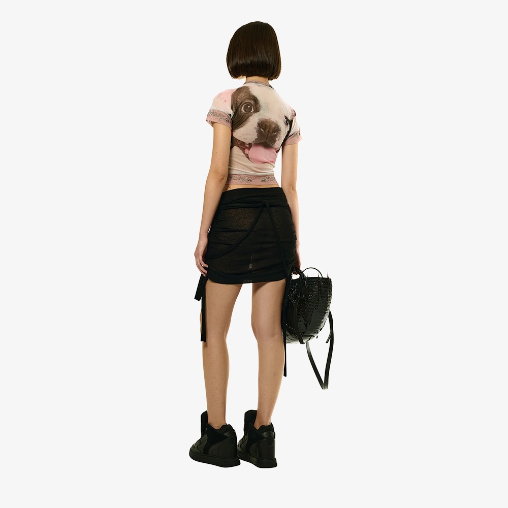 Mesh T-Shirt 'Cat Print'