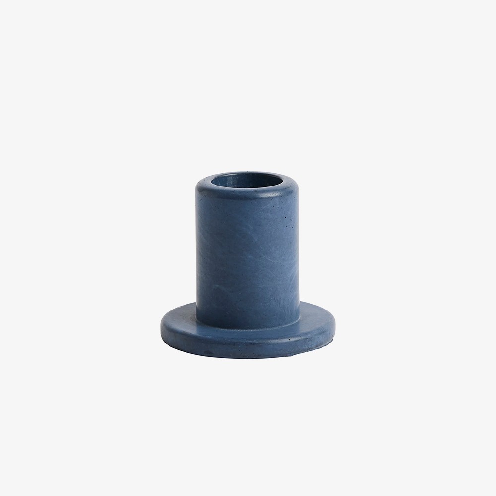 Tube Candleholder Concrete-Small 'Midnight Blue'