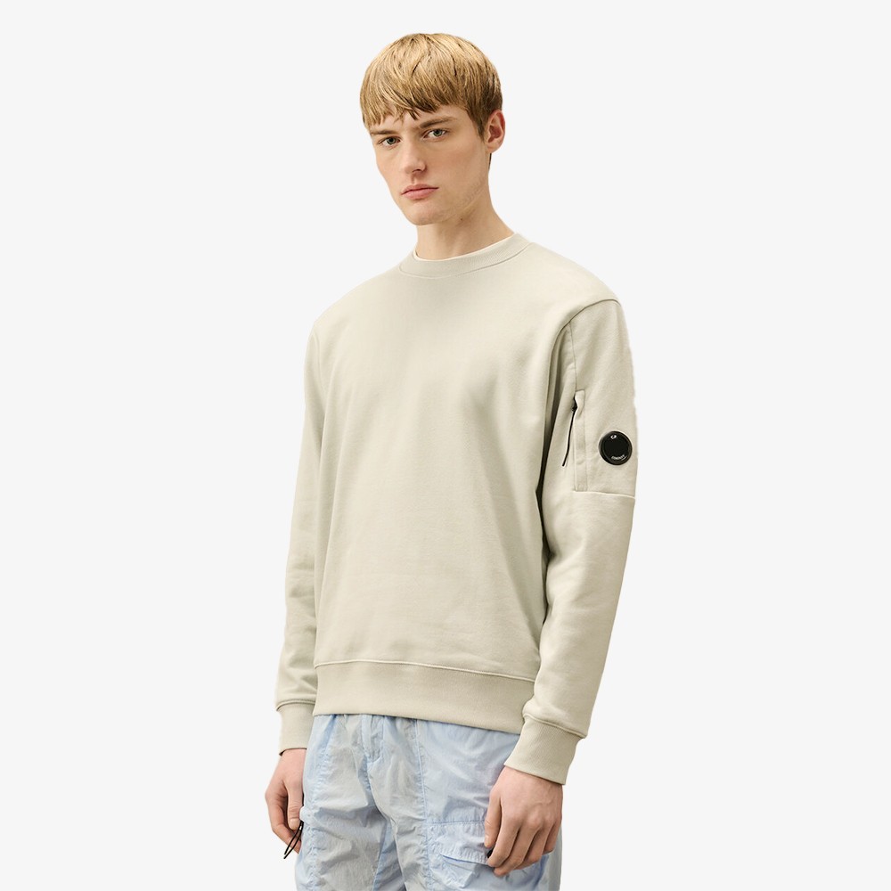 Diagonal Raised Crew Neck Lens Sweatshirt 'Gauze White'