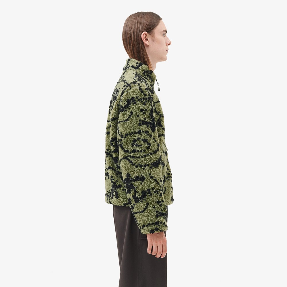 Print Fleece Jacket 'Green Mix'