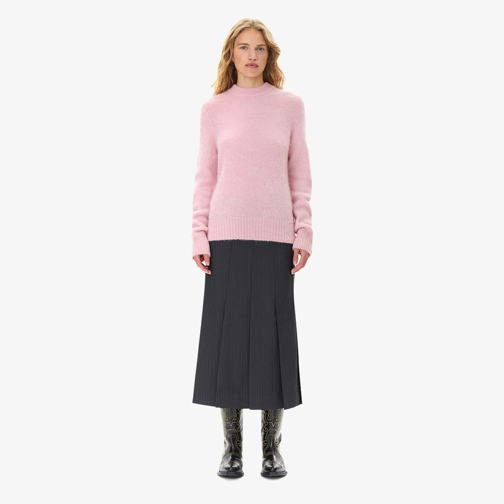 Brushed Alpaca O-neck 'Pink'