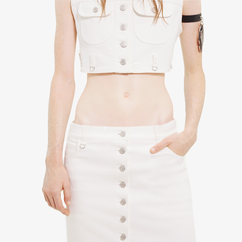 Multiflex Denim Skirt 'Heritage White'