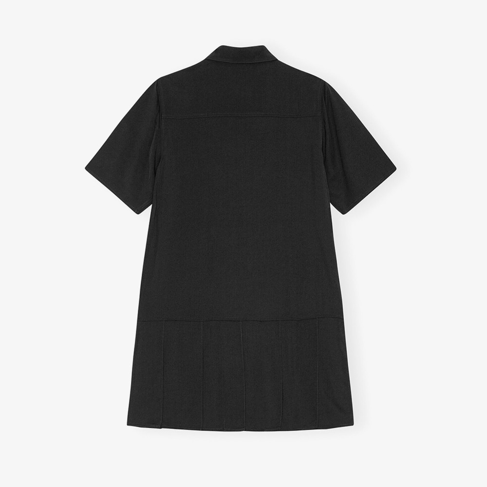 Viscose Twill Mini Dress 'Black'