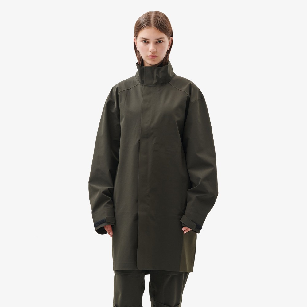 3L Shell Long Coat 'Moss Green'