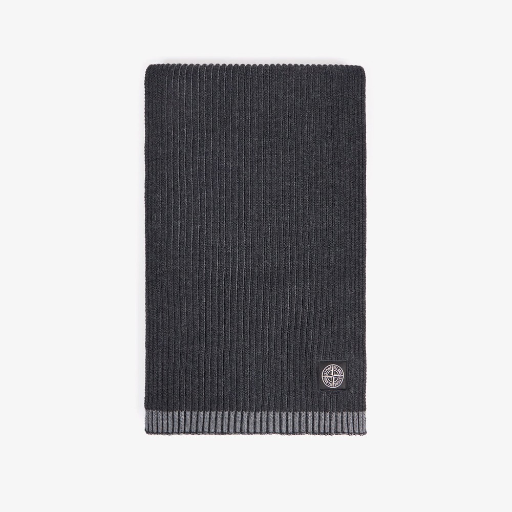 Vanisé Full Rib Rws Wool Scarf 'Charcoal Grey Melange'