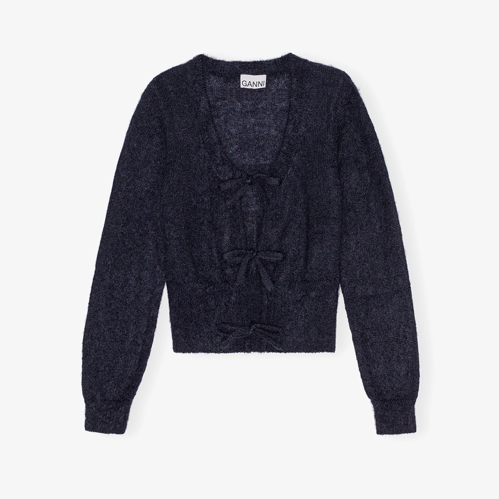 Tie String Cardigan 'Navy Blue'