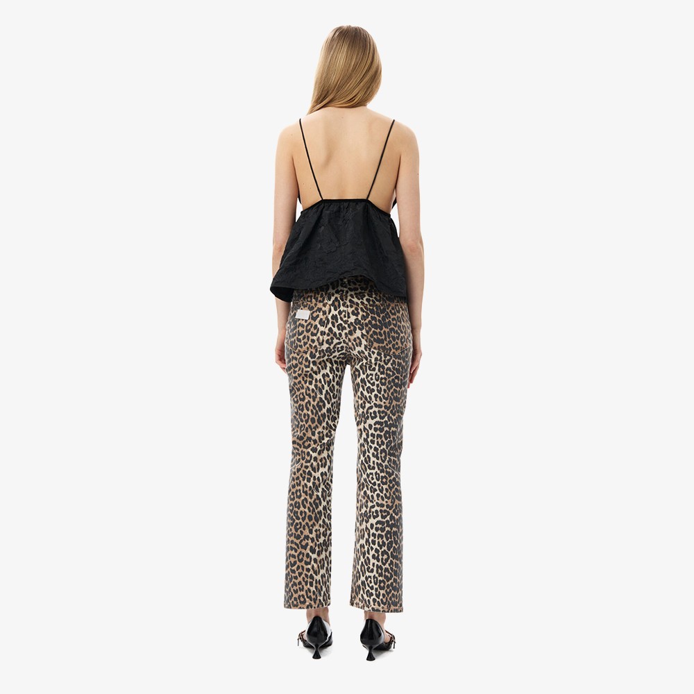 Print Denim Betzy Cropped 'Leopard'