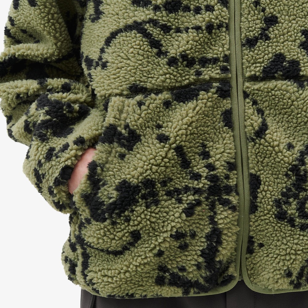 Print Fleece Jacket 'Green Mix'