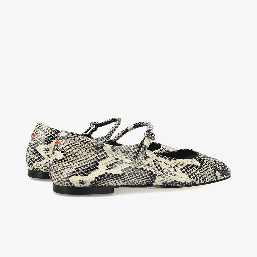 Uma Leather Flats 'Snake Print'