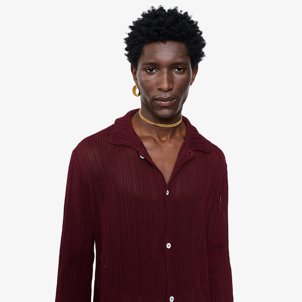 Jacques Shirt 'Maroon Mesh'