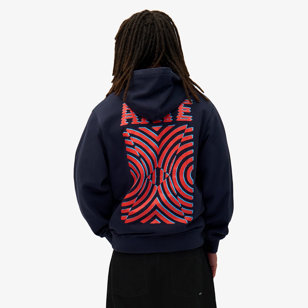 Mural Back Print Hoodie 'Navy'