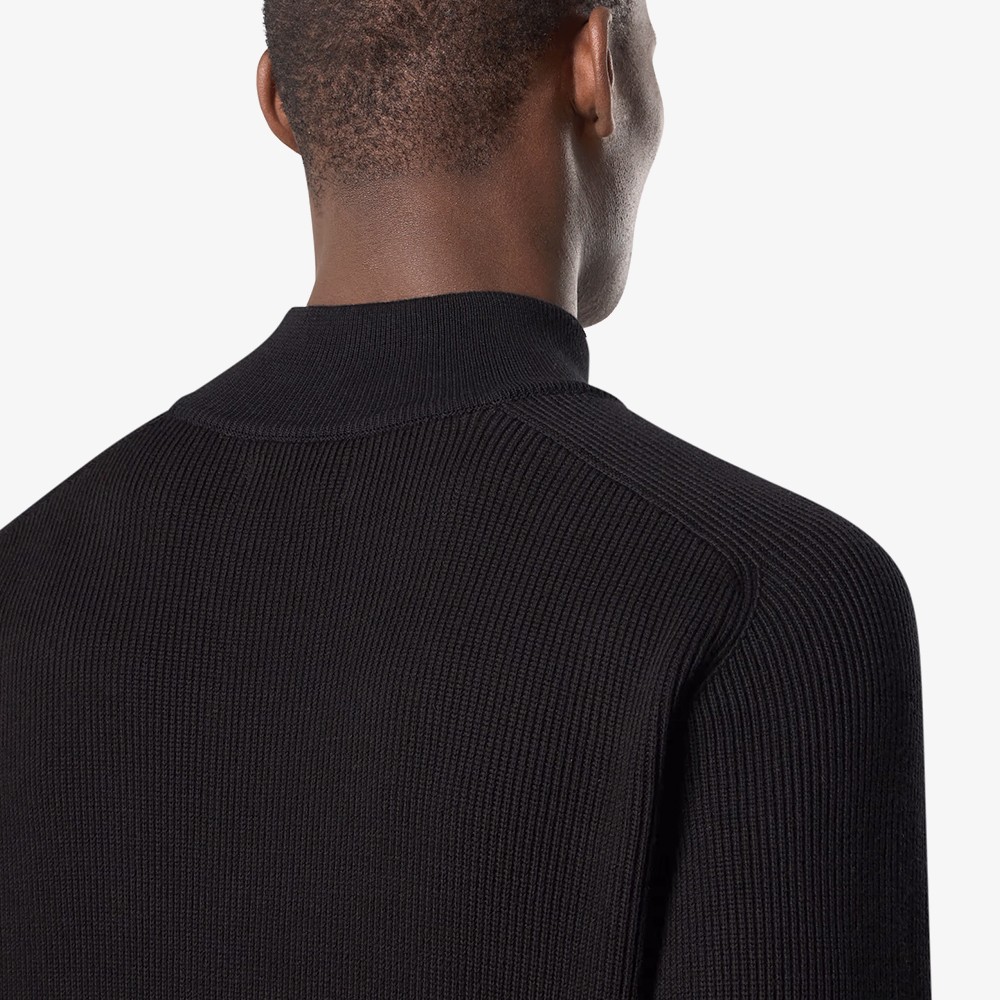 Ribbed Soft Knit Organic Cotton Shirt 'Black'