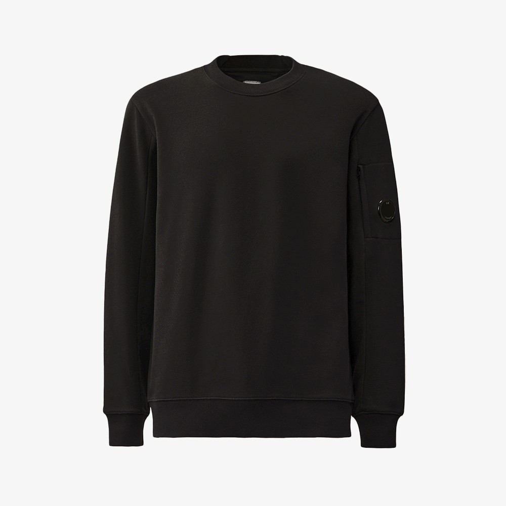 Diagonal Raised Crew Neck Lens Sweatshirt 'Black'