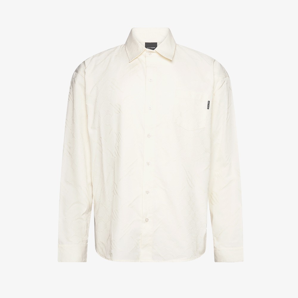 Housni ls Shirt Repatch Monogram 'Egret'