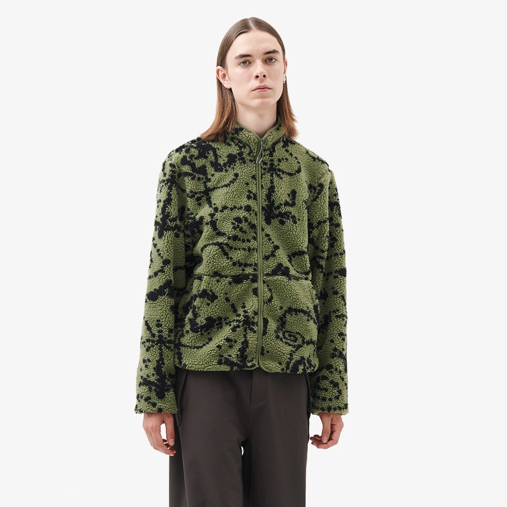 Print Fleece Jacket 'Green Mix'