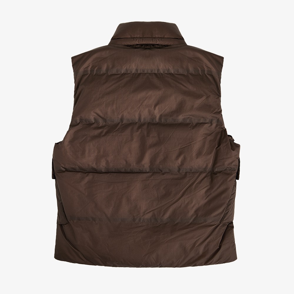 Metropolis Series Pertex Hooded Down Vest 'Brown'