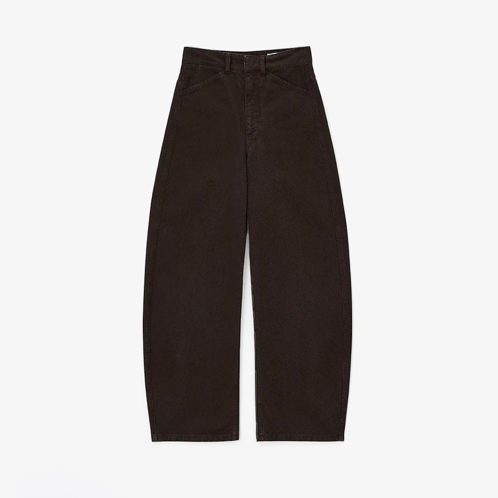 High Waisted Curved Pants 'Espresso'