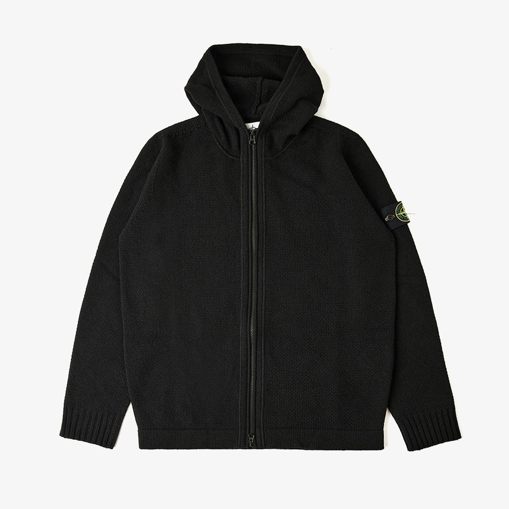 Zip Up Hooded Knitwear 'Black'