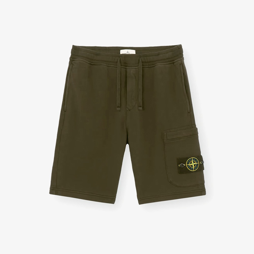 Organic Cotton Cargo Bermuda Shorts 'Military Green'