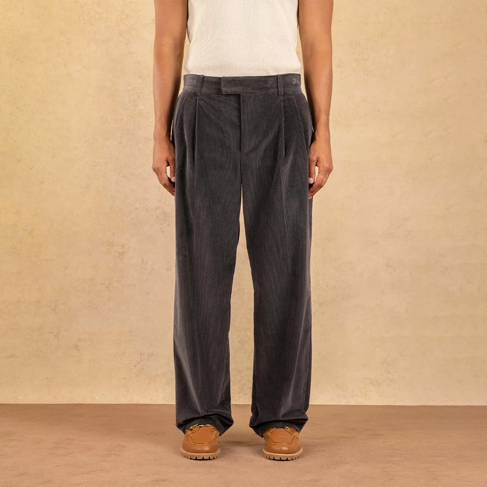 Le Pantalon Golfeur Corduroy 'Dark Grey'