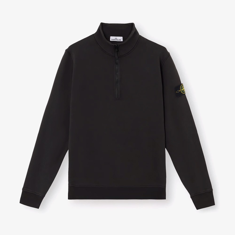 Organic Cotton Half-Zip Sweatshirt 'Black'