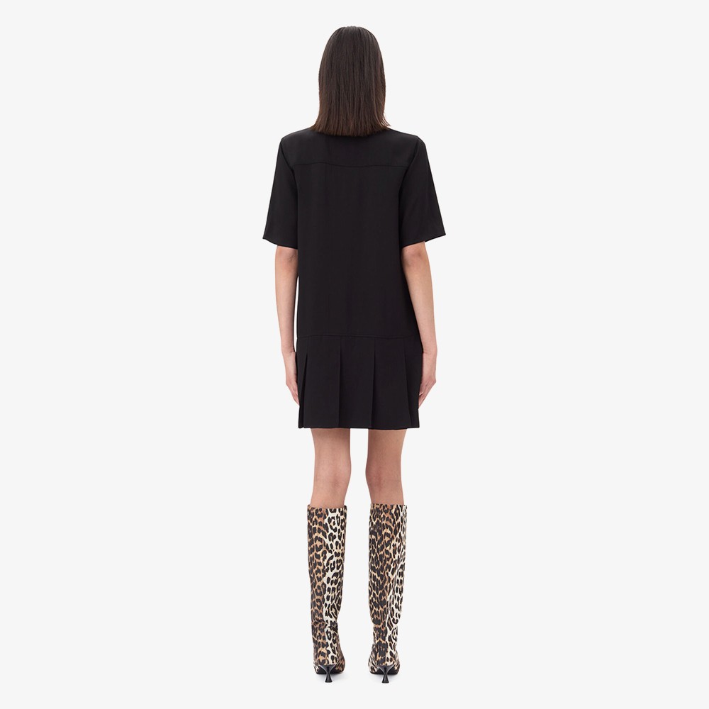 Viscose Twill Mini Dress 'Black'