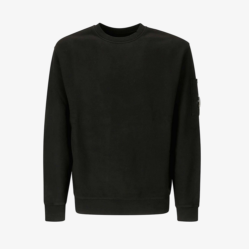 Brushed Diagonal Fleece Lens Sweatshirt 'Black'