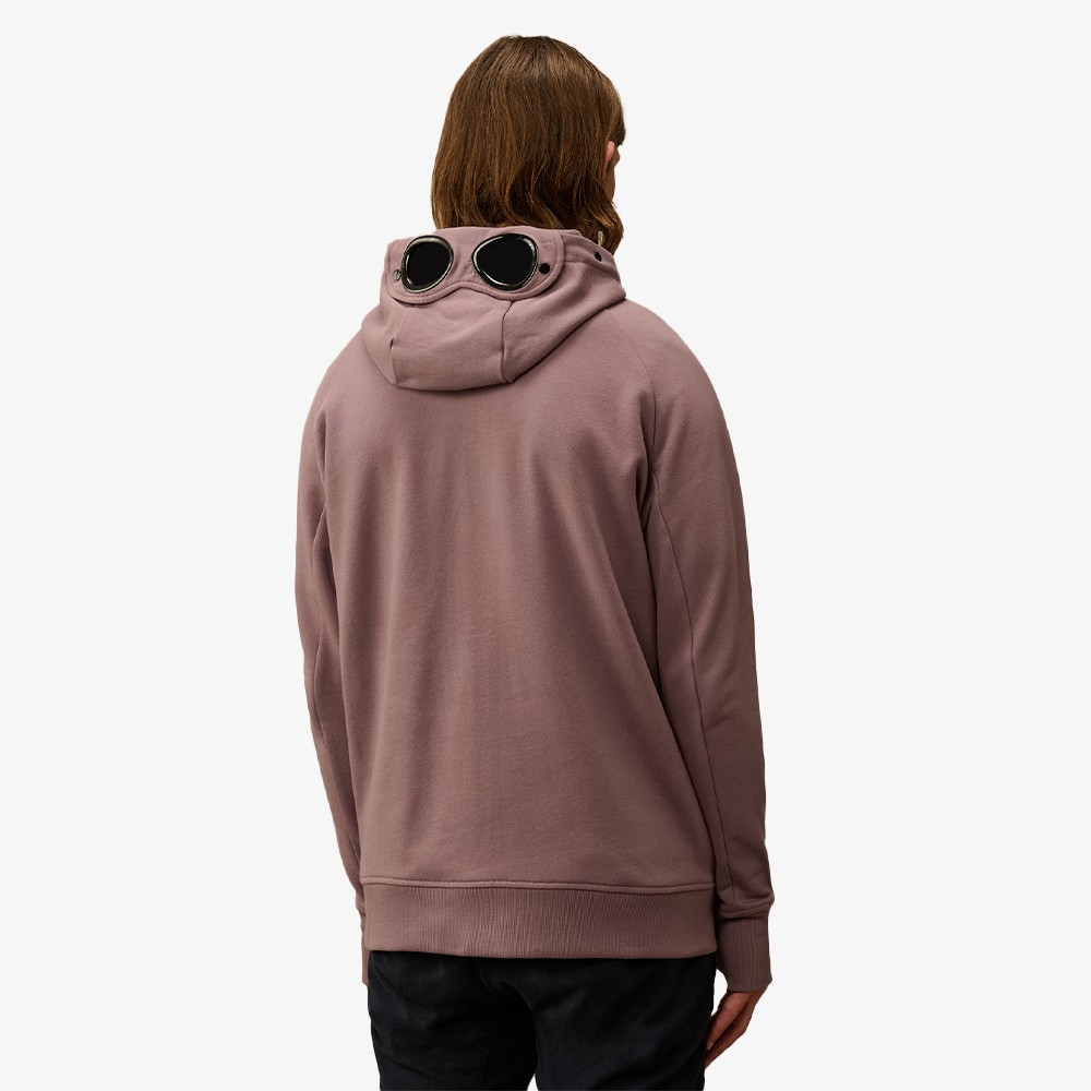 Diagonal Raised Fleece Goggle Zipped Sweatshirt 'Purple Dove'