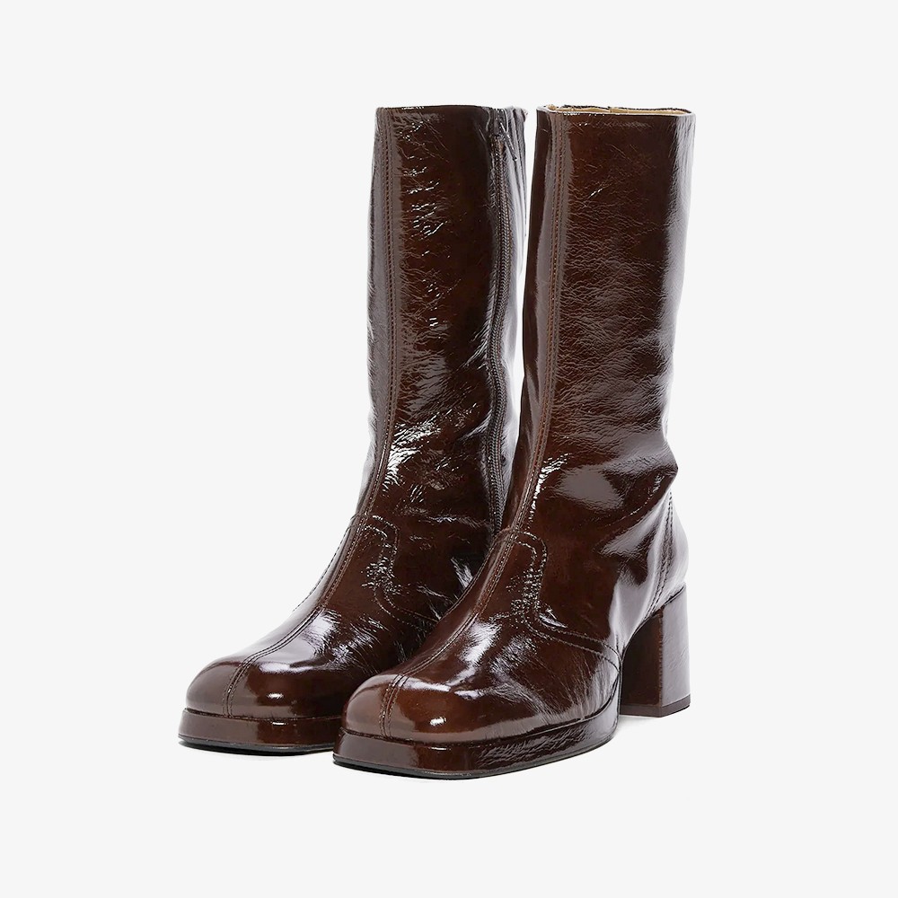 Cass Patent Boots 'Brown'