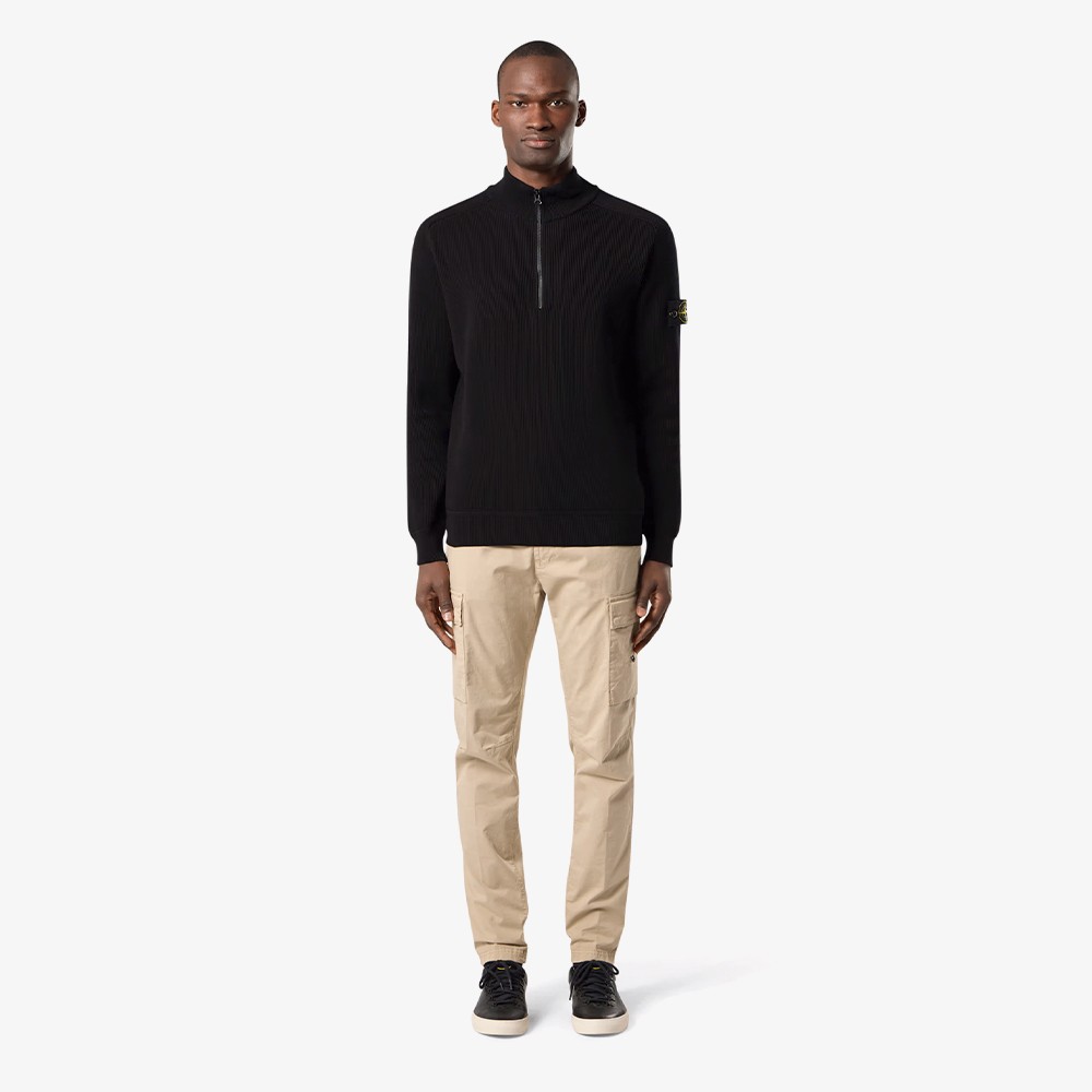 Ribbed Soft Knit Organic Cotton Shirt 'Black'