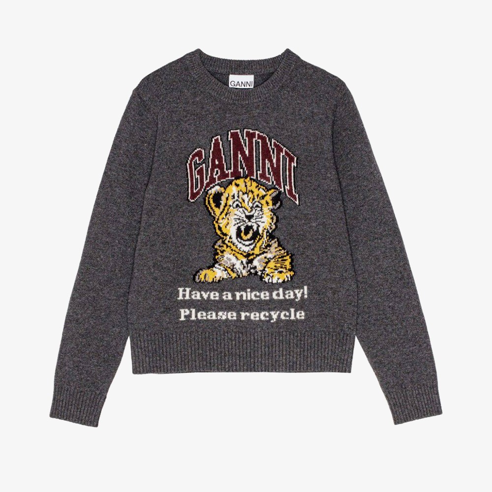 Graphic Tiger Pullover Crewneck 'Dark Grey'