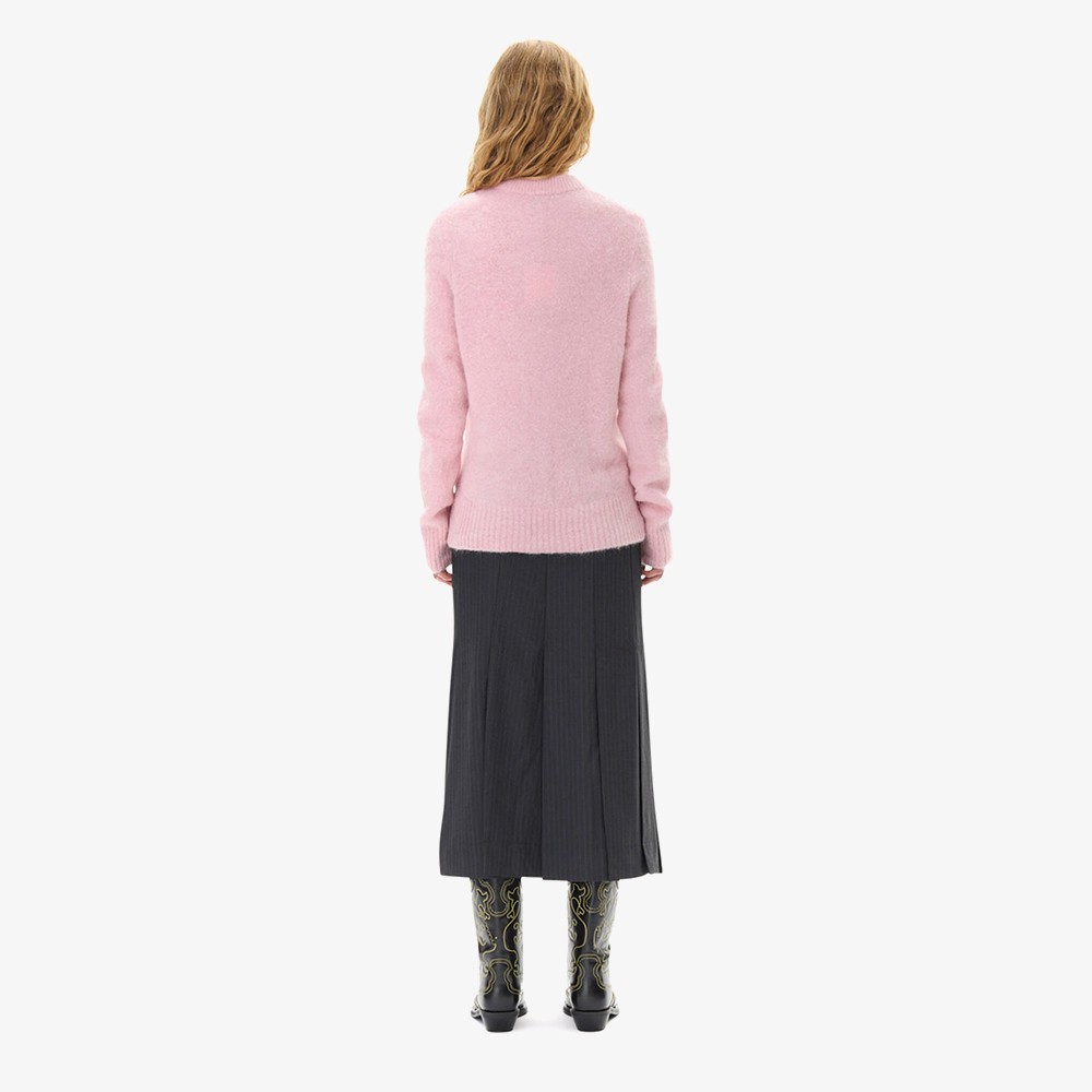 Brushed Alpaca O-neck 'Pink'