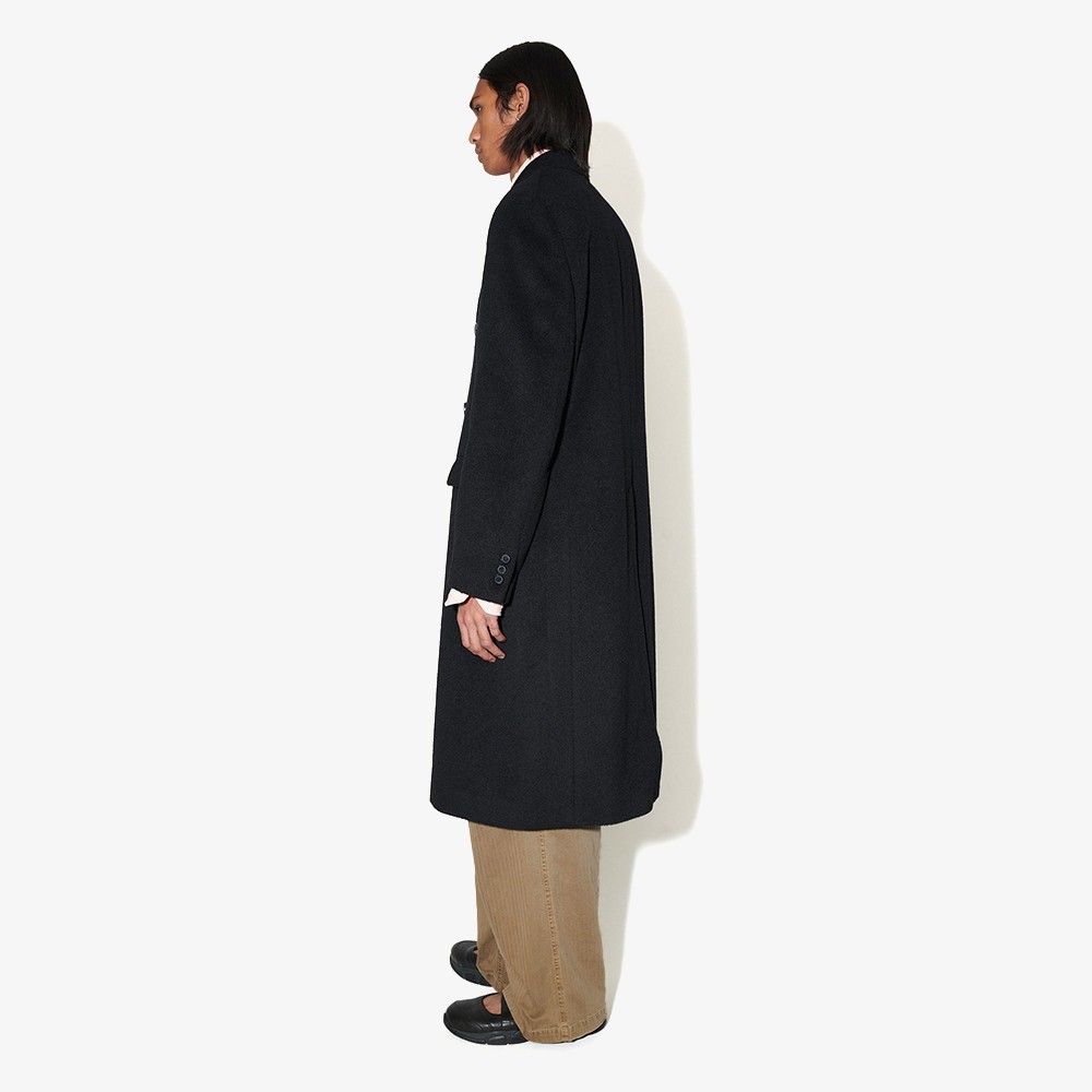 Whale Coat Black Hairy Wool