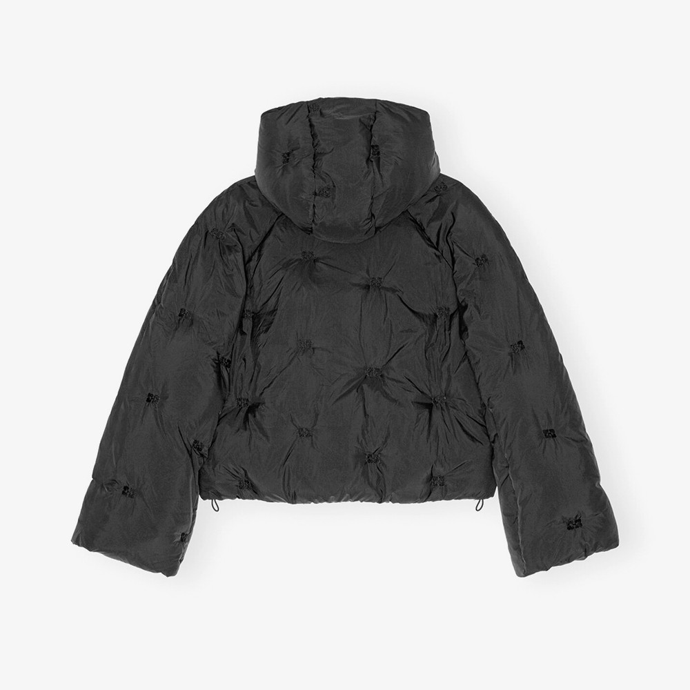 Nylon Tech Puffer Short Jacket 'Black'