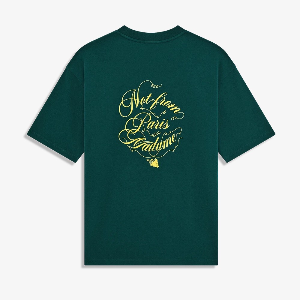 Le T-Shirt Slogan Vignes 'Dark Green'