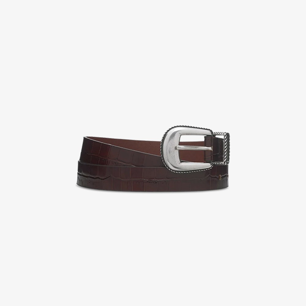 La Ceinture Croco 'Brown'