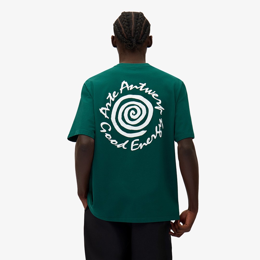 Big Spiral Print T-Shirt 'Green'