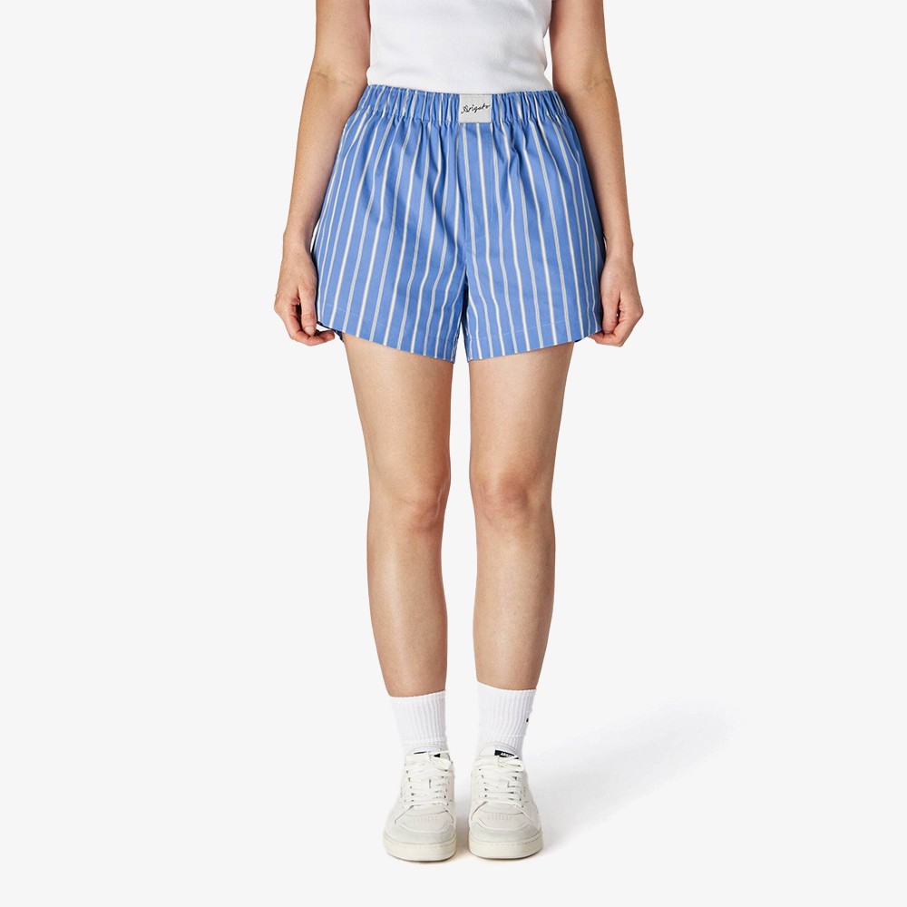 Striped Cotton Shorts 'Blue and White'