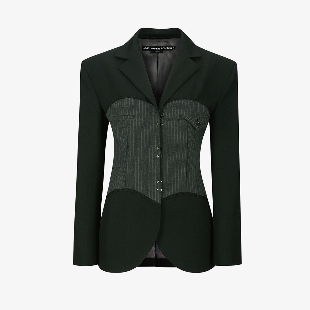 Corset Inserted Blazer Jacket 'Black'