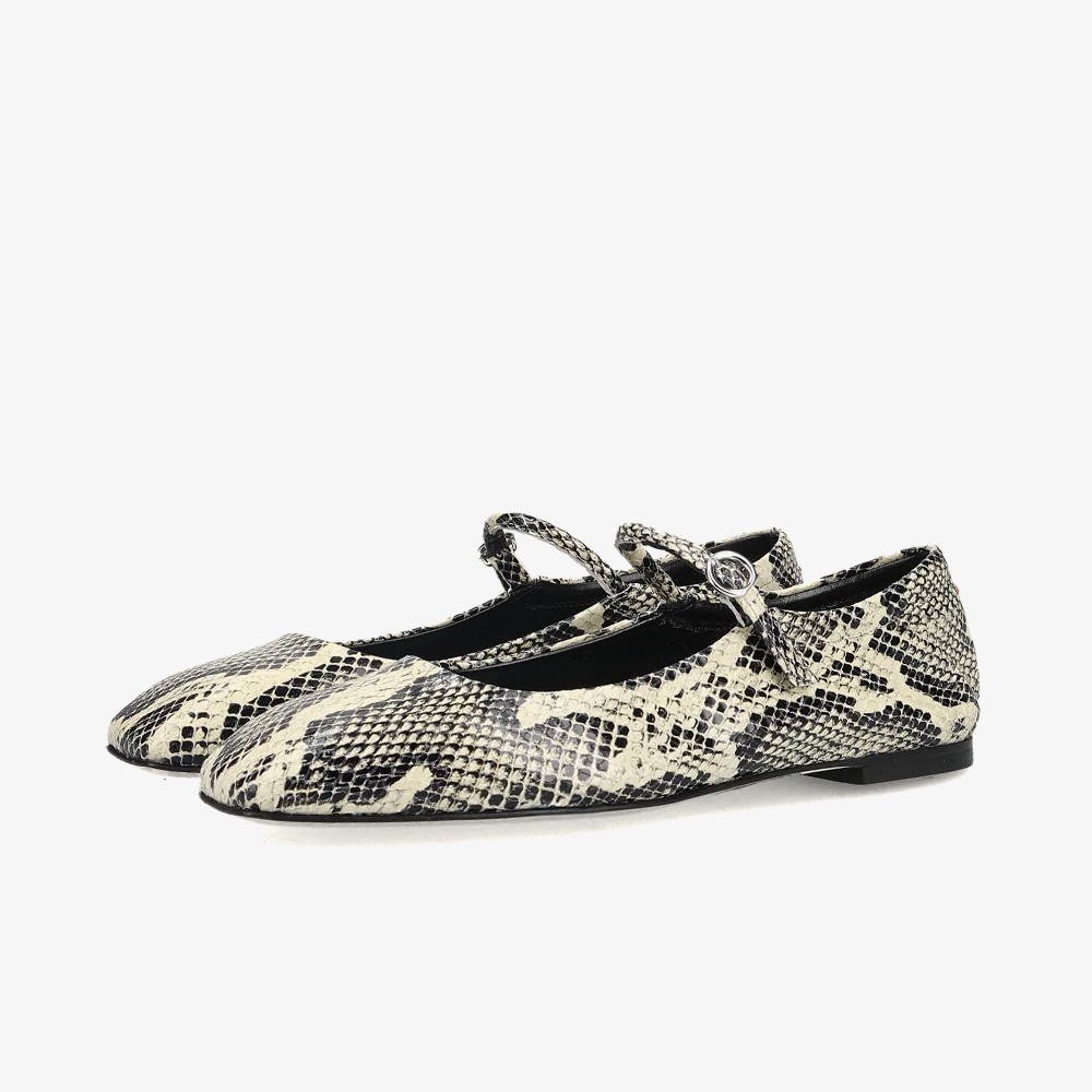 Uma Leather Flats 'Snake Print'