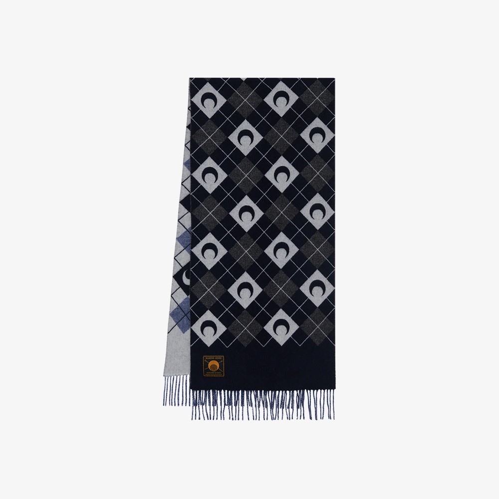 Moon Argyle Knit Scarf