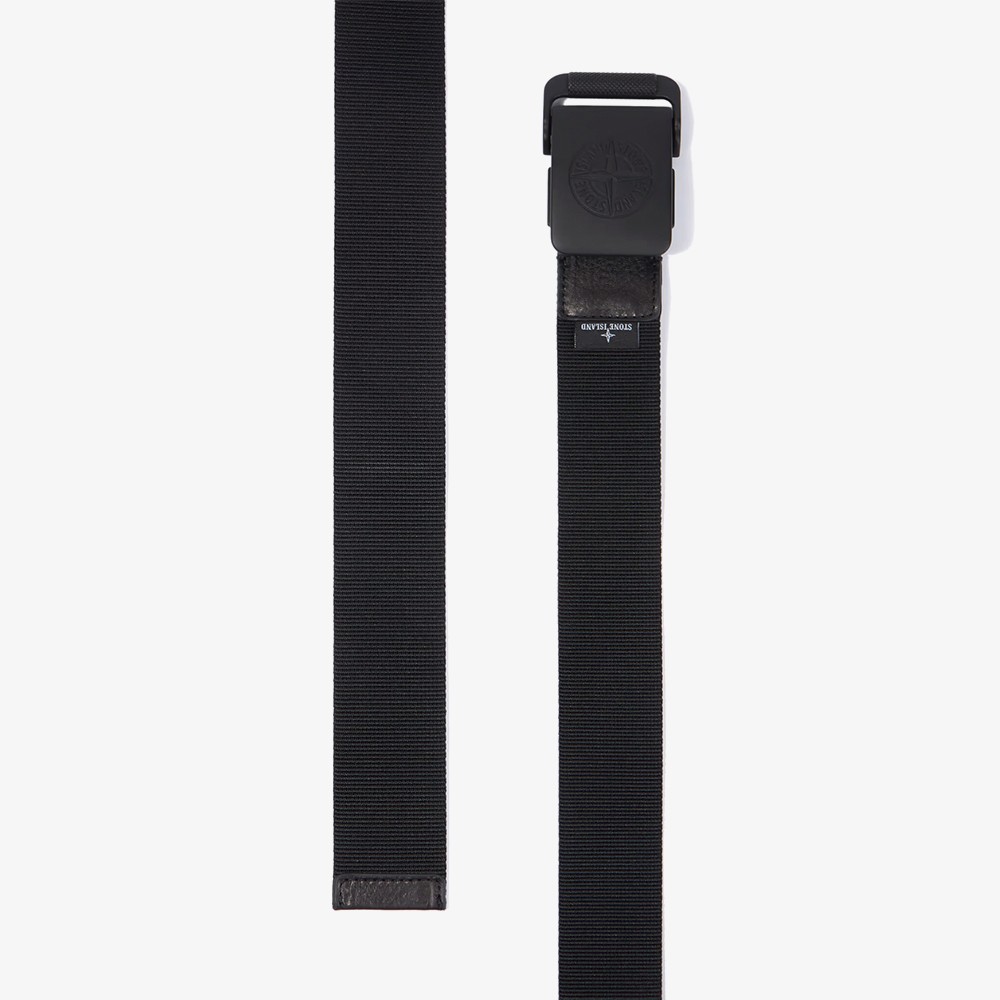 Leather Belt with Metal Box Buckle 'Black'