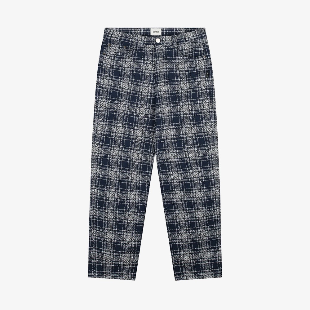 Square Fabric Pants 'Plaid'