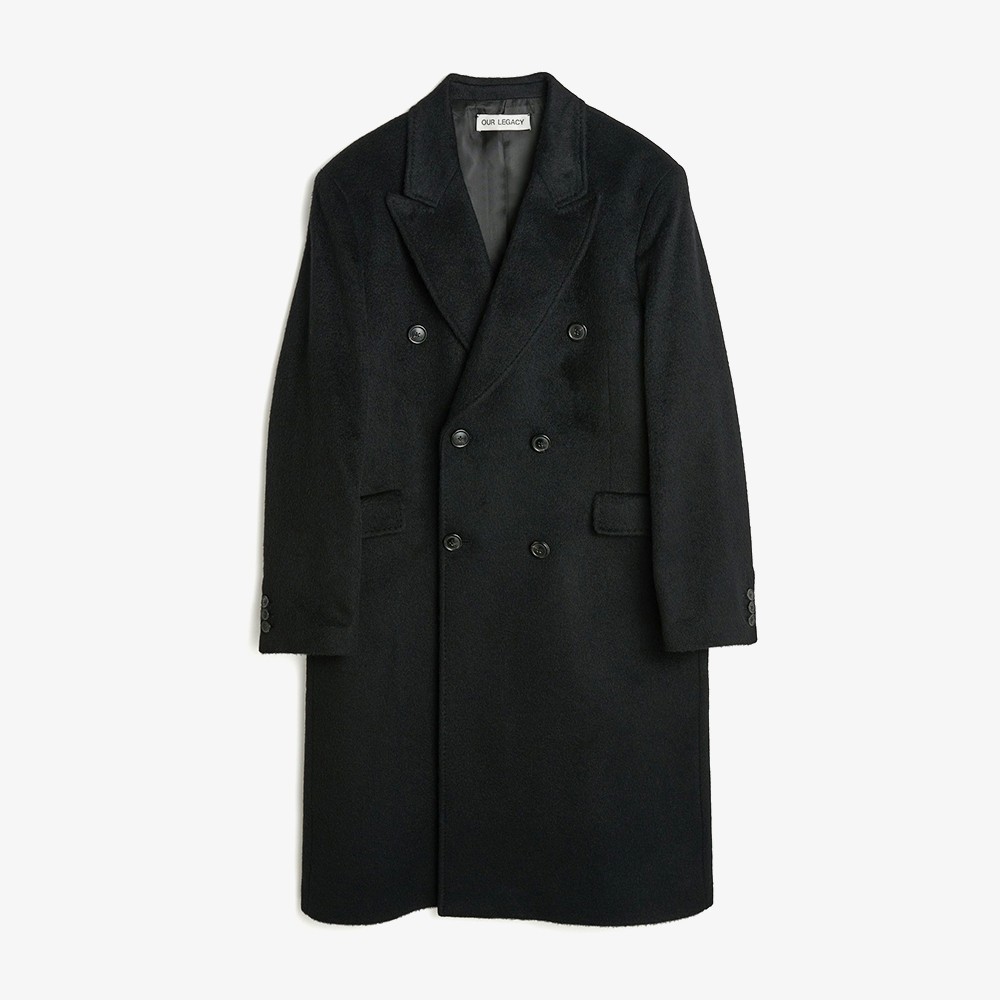 Whale Coat Black Hairy Wool