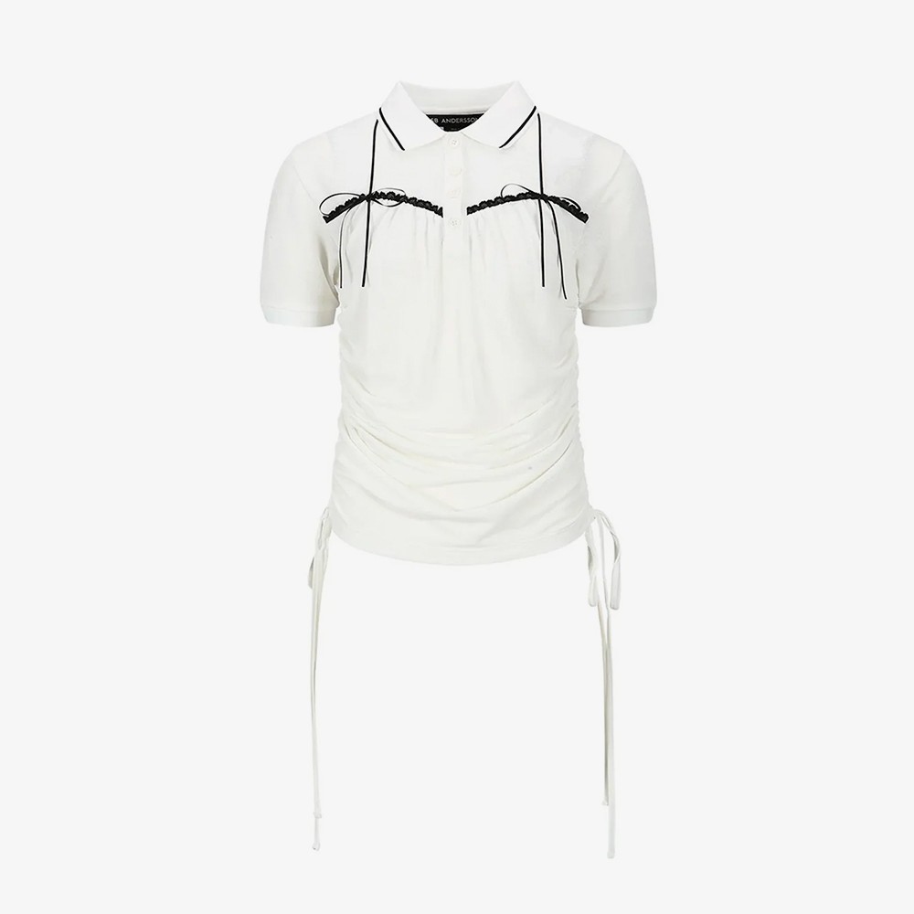 Halter String Polo Shirt 'White'