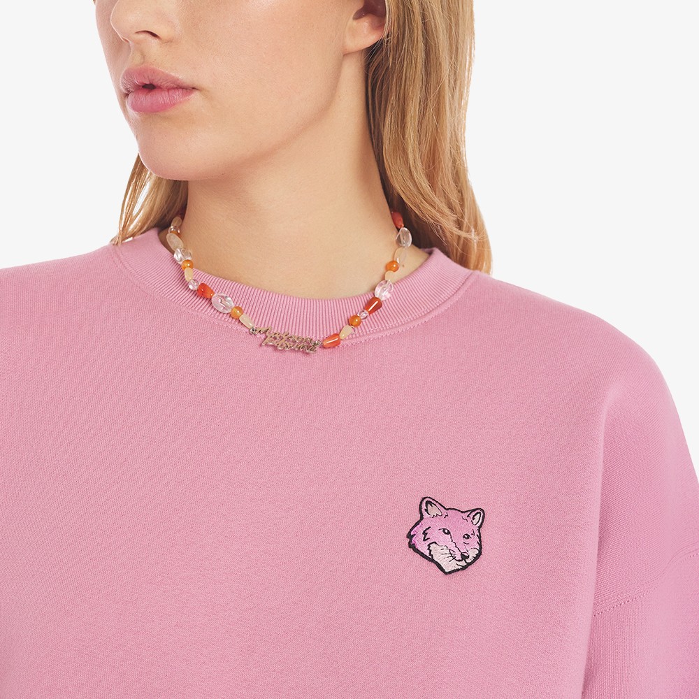 Bold Fox Head Patch Comfort Sweatshirt 'Rosebud'