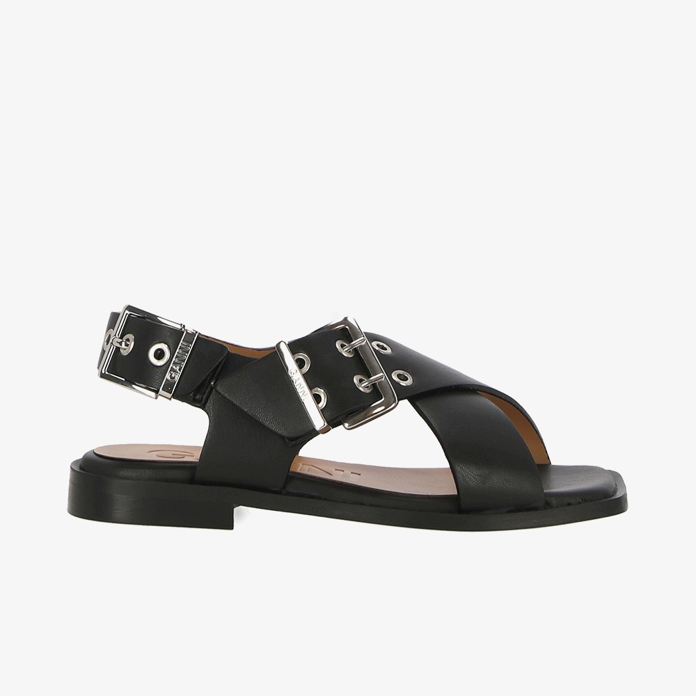 Feminine Buckle Cross Strap Sandal