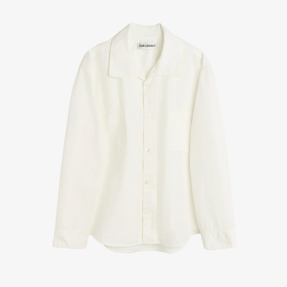 Funnel Shirt 'White Dense Poplin'