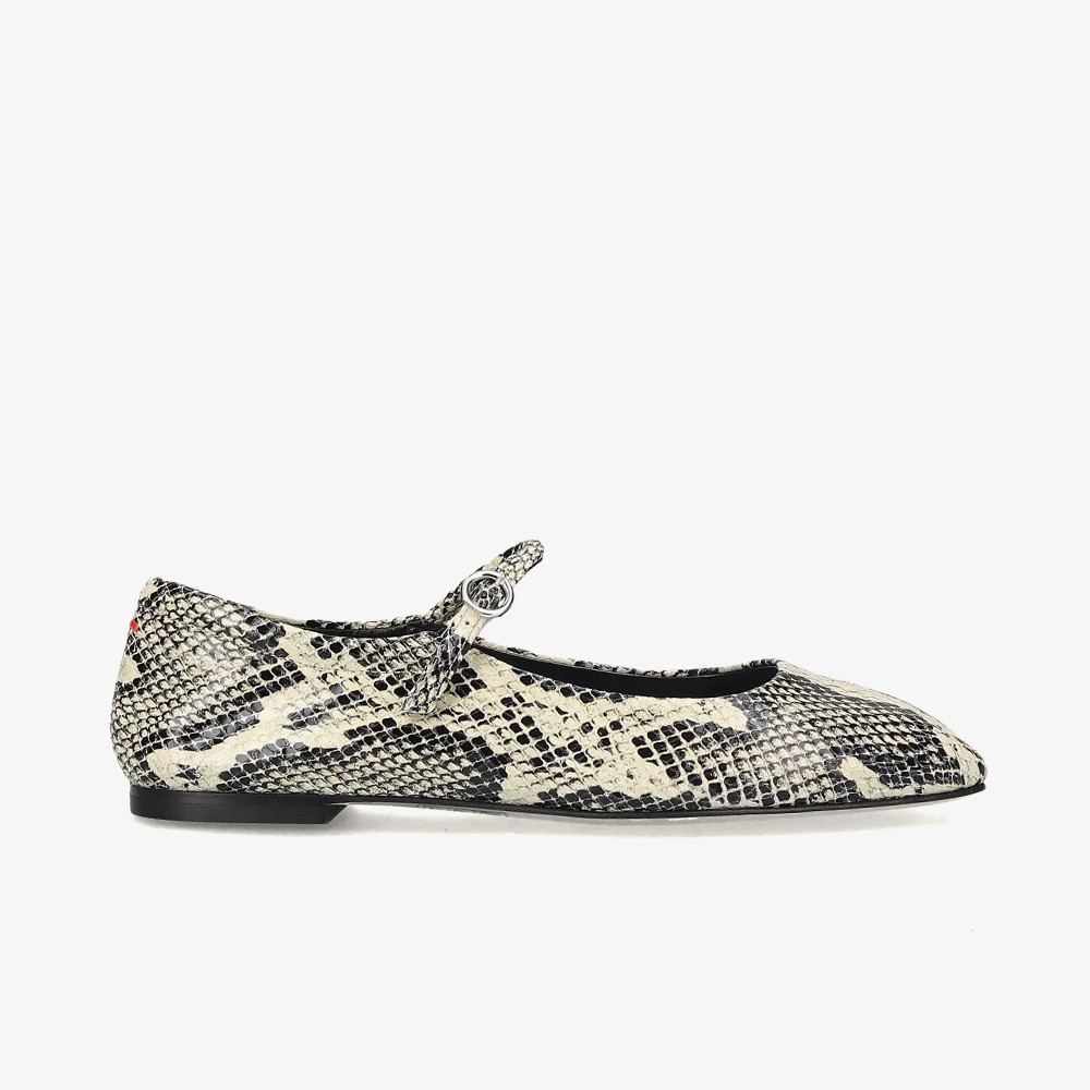 Uma Leather Flats 'Snake Print'