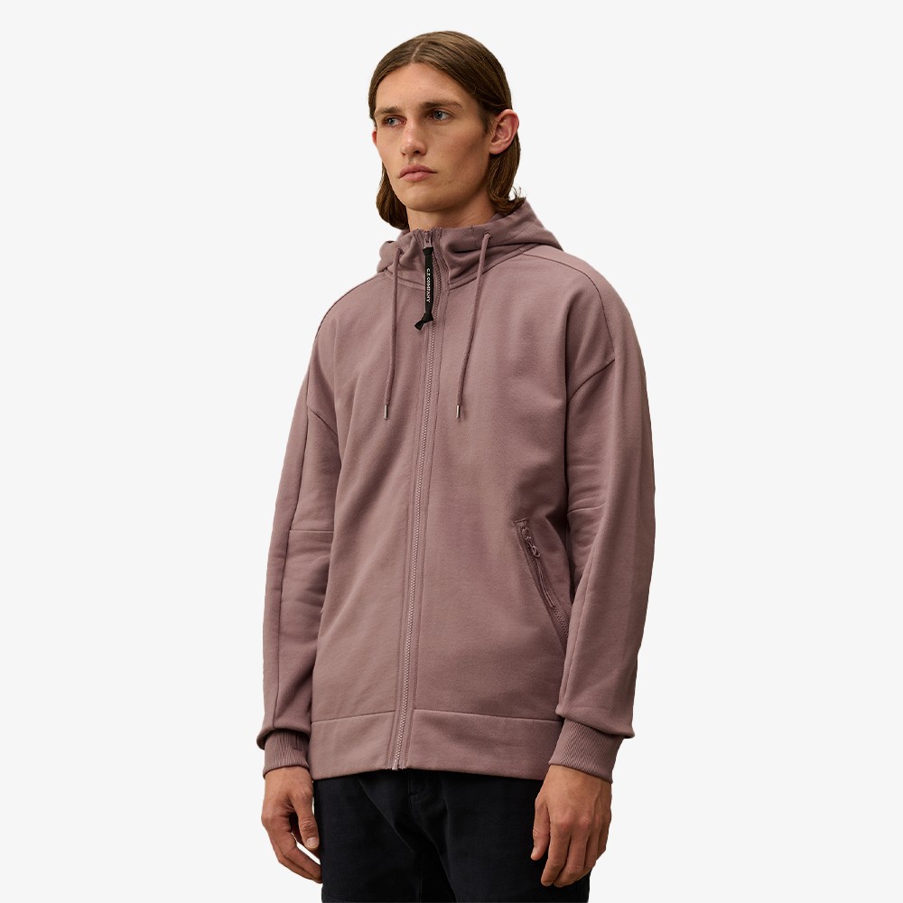 Diagonal Raised Fleece Goggle Zipped Sweatshirt 'Purple Dove'